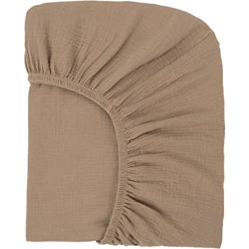 Nora's Nursery Muslin Crib Sheets - 100% Organic Cotton Crib Sheets - Fits Standard Crib and Toddler Bed Mattress Size - Breathable & Fitted Crib Sheet for Baby Girl & Boy - Tuscany Brown