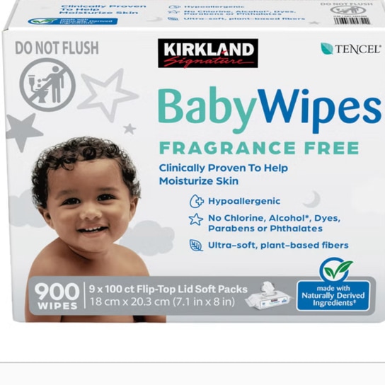 Kirkland Signature Baby Wipes Fragrance Free (900)