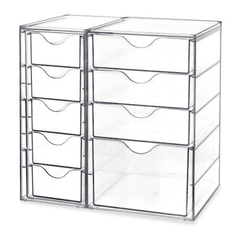 Vtopmart Acrylic Organizer with 9 Drawers,Clear Storage Drawers,Organizer Bins for Makeup,Cosmetics,Beauty Supplies