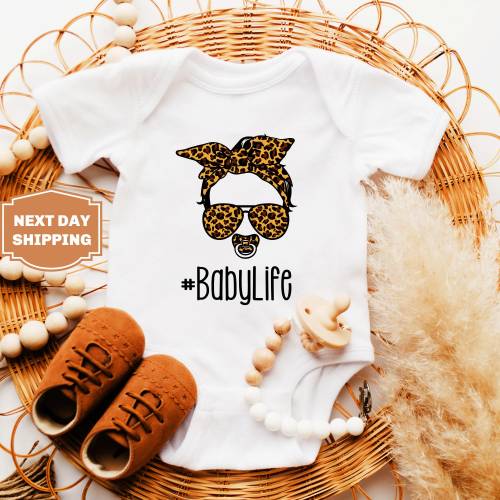 Baby life girls onesie- leopard baby onesie®- Funny baby clothes- Cute baby onesie®- Baby shower gift- Newborn baby boy- leopard onesie