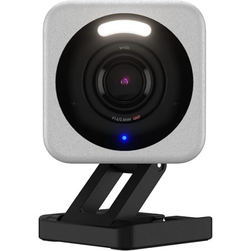 WYZE Cam v4, 2.5K HD WiFi Smart Home Security Camera, Indoor/Outdoor, Pet/Baby Monitor, Motion Activated Spotlight/Siren, Color Night Vision, 2-Way Audio, Works with Alexa & Google, Wired, Grey