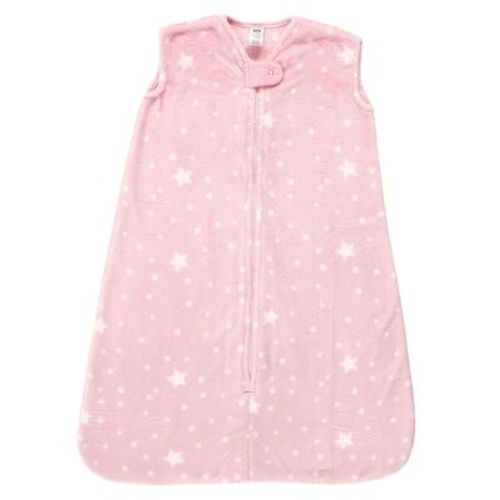 Hudson Baby Infant Girl Plush Sleeping Bag, Sack, Blanket, Sleeveless Night Sky, 6-12 Months