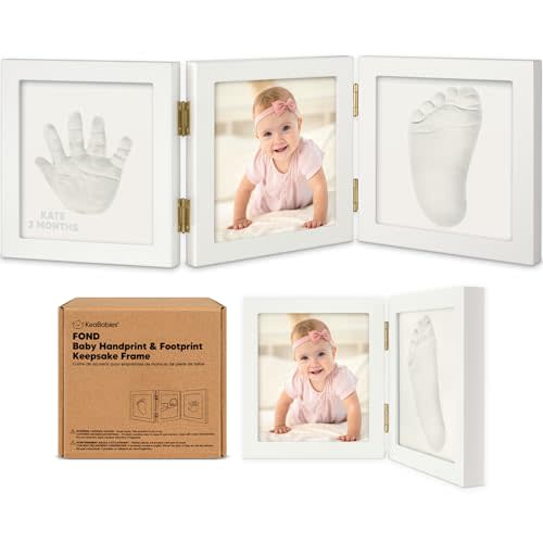 Baby Shower Gifts for Boys, Girls - Baby Hand and Footprint Kit, Foot Print Kit for Baby, Newborn Keepsake Footprint Kit, Nursery Baby Handprint and Footprint Kit,Baby Gift for New Moms (Alpine White)