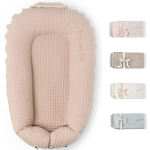 Organic Cover Deluxe+ for Docks • 100% Cotton Premium Quality Oeko-TEX Standard • Pure Breathable Replacement Soft Cover with Embroidery • Deluxe Plus • Cover Only • (Poudre waffle)