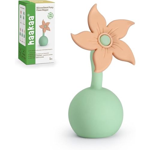 haakaa Manual Breast Pump Flower Stopper (Apricot) - Made of Premium Silicone, BPA Free, Compatible with All haakaa Breast Pumps