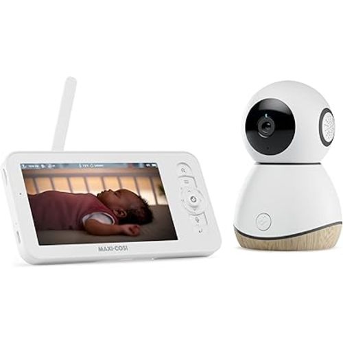 Maxi-Cosi See Pro 360 Baby Monitor with CryAssist™ AI Cry Translation, 2K HD camera with PTZ, Secure Non Wi-Fi 5 inch parent unit, 10 hour battery, Soothing Lullabies, 2-way audio