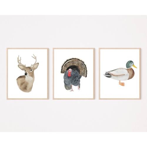 Hunting Bundle, Deer Mallard Duck, Turkey - Physical Art Prints