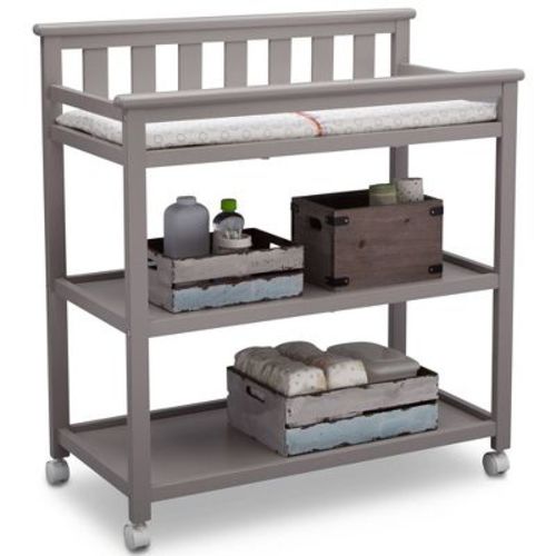 Delta Children Adley Changing Table With Casters - Gray