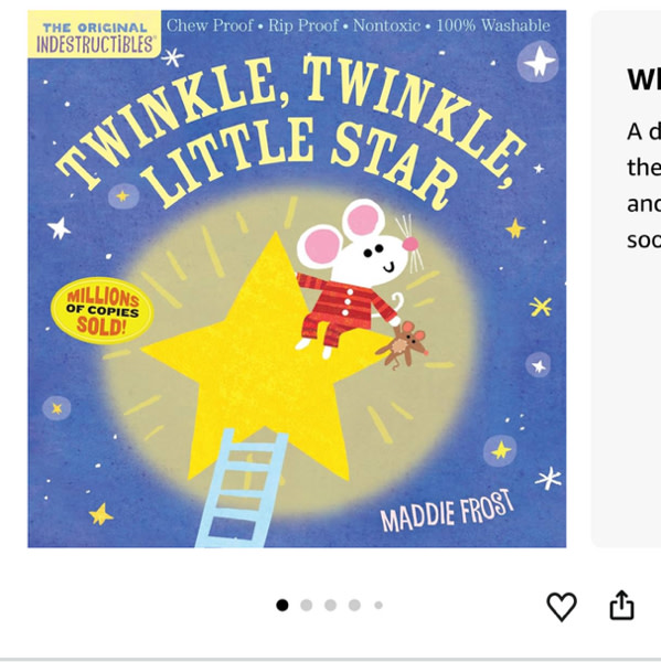Indestructibles (The Original): Twinkle, Twinkle, Little Star: Chew Proof · Rip Proof · Nontoxic · 100% Washable (Book for Babies, Newborn Books, Safe to Chew)