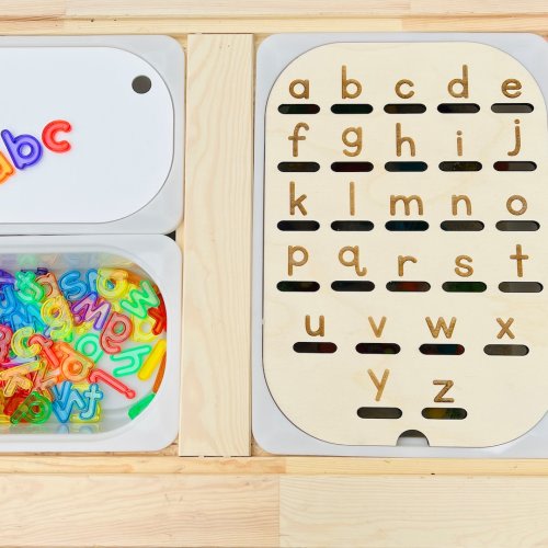 Sensory Table Lowercase Letter Insert for TROFAST bin, Flisat Table, Trofast Insert, Sensory Bin Insert, Montessori, Alphabet Practice