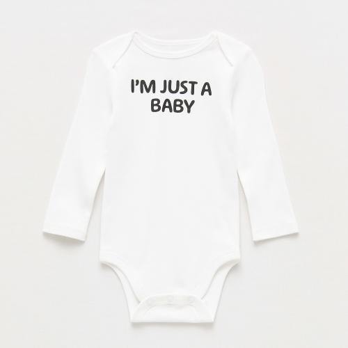 Okie Dokie Baby Unisex Crew Neck Long Sleeve Rib Bodysuit, Color: White - JCPenney