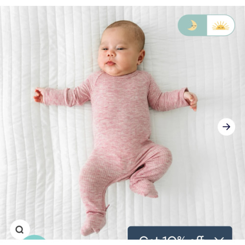 Heather Mauve Ribbed Crescent Zippy - Little Sleepies