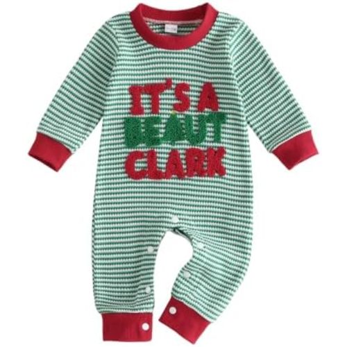 Newborn Baby Boy Girl Christmas Outfit Long Sleeve Romper Bodysuit Jumpsuit