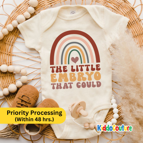 The Little Embryo That Could Onesie®, Retro IVF Baby Bodysuit, Little Embryo Rainbow Baby Onesie®, Pregnancy Announcement Baby Bodysuit