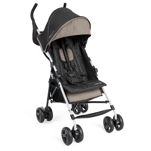 Ingenuity 3D Mini Convenience Stroller – Lightweight Stroller with Compact Fold, Multi-Position Recline, Canopy with Pop Out Sun Visor – Umbrella Stroller for Travel and More, Cashew Tan