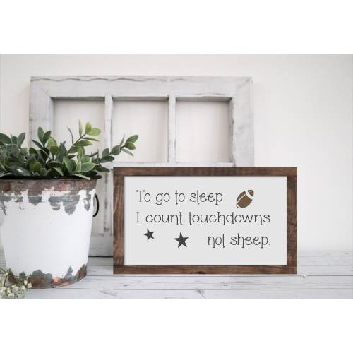Football Nursery Decor, Baby Boy Nursey Decor, To Go To Sleep Touchdown Football Wood Sign, Wooden Sign for Boys Bedroom, Baby Shower Gift