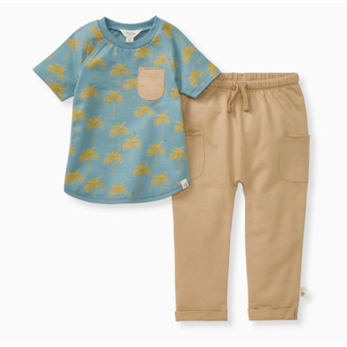 Golden Palms Boy Top & Pants and Set – Burt's Bees Baby