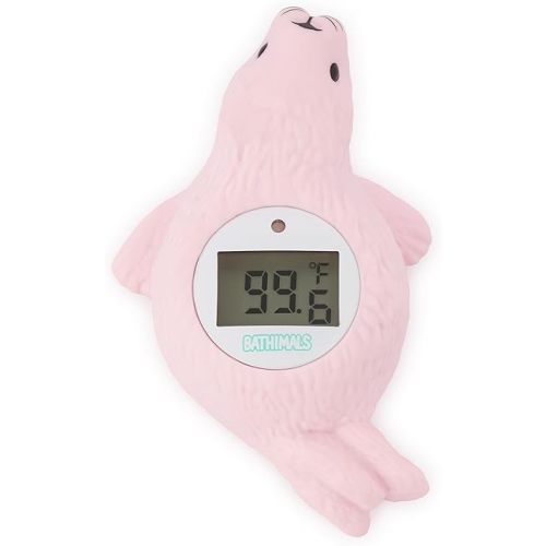 Baby Bath Thermometer | Baby Bath Toys | Adorable Seal Design | Safe Baby Thermometer for Infants | Newborn Essentials | ℉/℃ | Blush