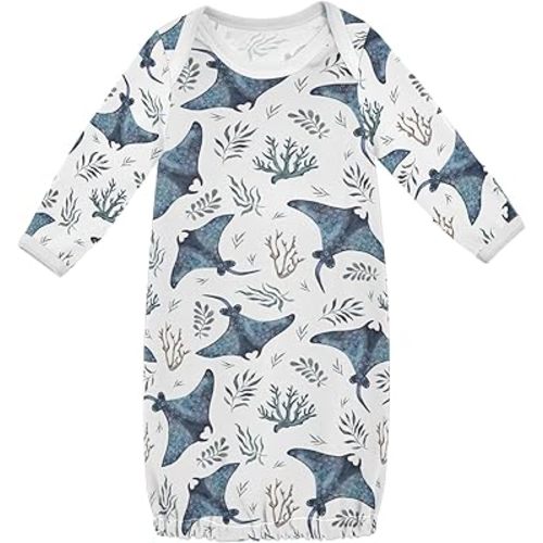Baby Sleeper Gown Soft Breathable Cotton Long Sleeve Gowns for Girls Boys