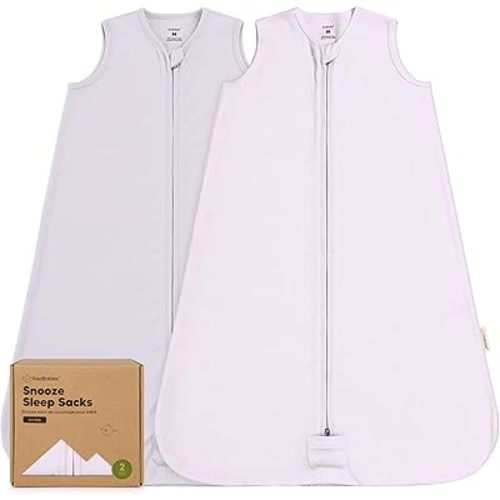 2-Pack Baby Sleep Sacks, Zipper Wearable Blanket - 0.5TOG Organic Cotton, Lightweight, Soft Cozy Toddler Sleeping Sack 6-12 months, Easy to Wear Large Newborn Transition Swaddles Sleepsacks (Lilac)