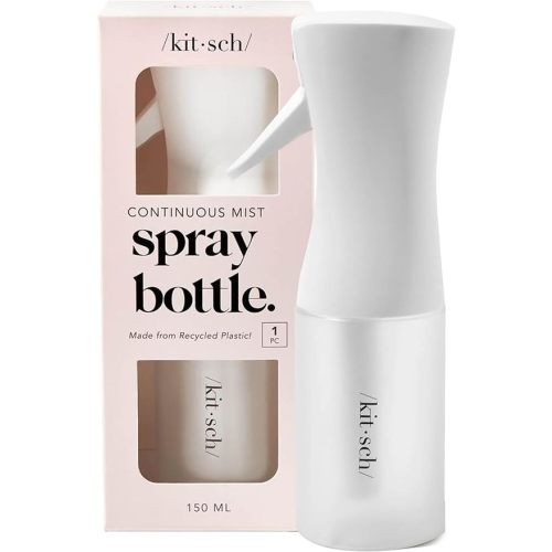 Kitsch Continuous Spray Bottle for Hair – White, 150ml | Fine Mister Spray Bottle & Water Spray Bottle – Recycled Hair Spray Bottle – Spray Bottles for Cleaning, Styling, & More