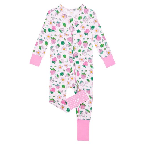 Kyra Strawberry Print Fitted Convertible Footie Pajamas, 12-18M
- Only 2 left