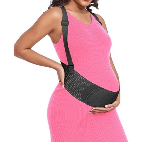 Pregnancy Belly Band for Pregnant Women Maternity Belly Band with Adjustable Straps Belly Support Bands - Maternity Belt, Black,S