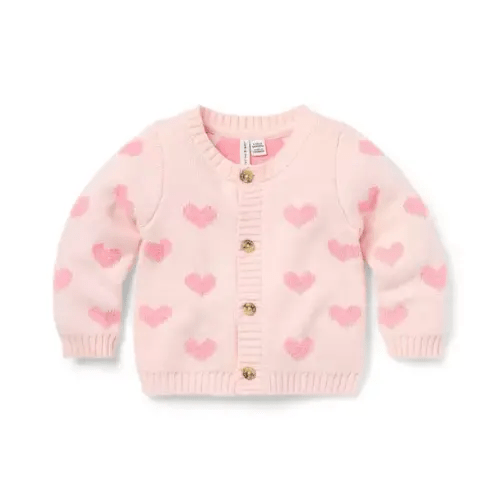 Baby Soft Rose Heart Baby Heart Cardigan by Janie and Jack