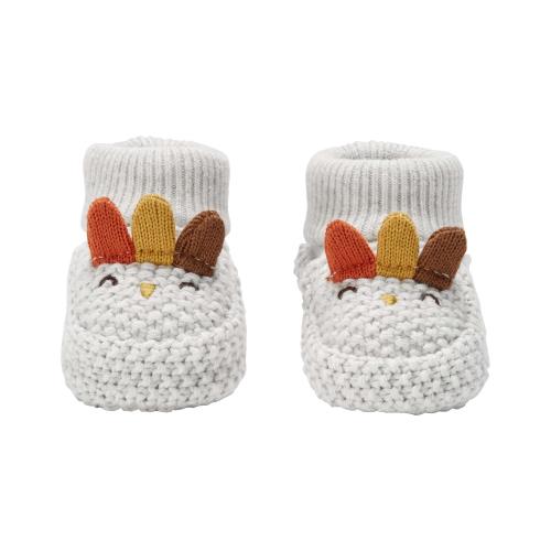 Baby Thanksgiving Turkey Crochet Booties - NB - Style,Multi