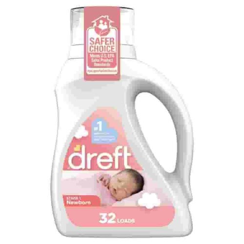 Dreft Stage 1: Newborn Baby Hypoallergenic Liquid Laundry Detergent, Pediatrician Recommended, 32 Loads, 46 fl oz