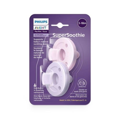 Philips Avent Soothie 3-18m - Lilac/Pastel Pink - 2pk: Silicone, BPA-Free