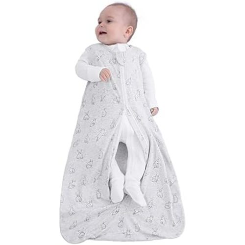 Owlivia Baby Organic Cotton Sleeping Bag with 2-Way Zipper, Organic Cotton Wearable Blanket,Unisex Sleep Sack
