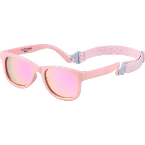 COCOSAND Baby Polarized Sunglasses with Strap UV Protection for Girl Boy Infant Toddler Newborn 0-24 Months