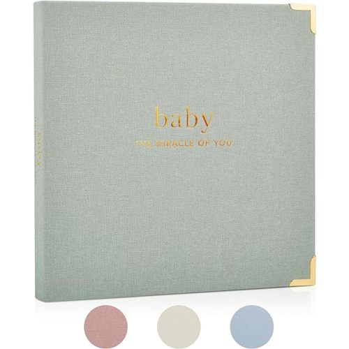 Keepsake Baby Memory Book – Timeless First 5 Year Baby Book – Neutral Journal Scrapbook or Photo Album - Record a Milestone for Every Event from Birth to Age 5