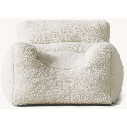 Luxe Sherpa Bean Bag Mini Chair - Ivory | RH Baby & Child