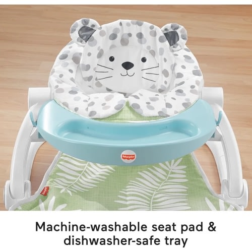 Fisher-Price Baby Deluxe Sit-Me-Up Floor Seat with Toy Bar Snow Leopard, Portable Infant Chair with Tray : Amazon.sg: Baby Products