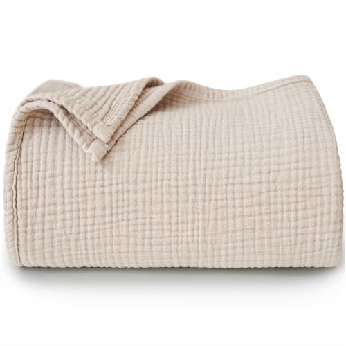 Muslin Baby Blanket for Boys and Girls, Cotton Receiving Swaddle Crib Blanket for Neutral Newborn - Soft & Breathable Baby Quilt (Fog)
