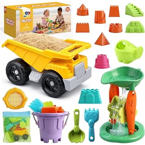 TOY Life 23-Pc Beach Sand Toy Set with Construction Cars & Bucket