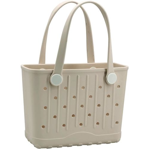 Rubber Tote Bag Small Beach Bag Waterproof Beach Tote Washable Travel Handbag for Sport Boat Market Outdoor