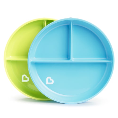 Stay Put™ Suction Plates, Blue/Green, 2 Pack