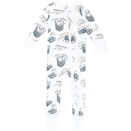 Armor of God White PJ Footless Onesie Bamboo – Holy Pals