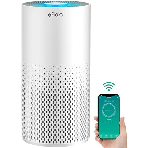 Afloia Air Purifiers for Home Bedroom Large Room Up to 1076 Ft², Smart WiFi Works with Alexa, 3-Stage Filter Cleaner Odor Eliminator, Pet Dander Pollen Allergy Dust Mold Smoke, 22dB, Kiloplus