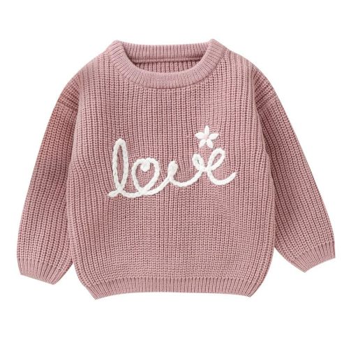 Neiwech Baby Girl Sweater Knit Round Neck Longsleeve Pullover Sweatshirt for Toddler Fall Winter Clothes