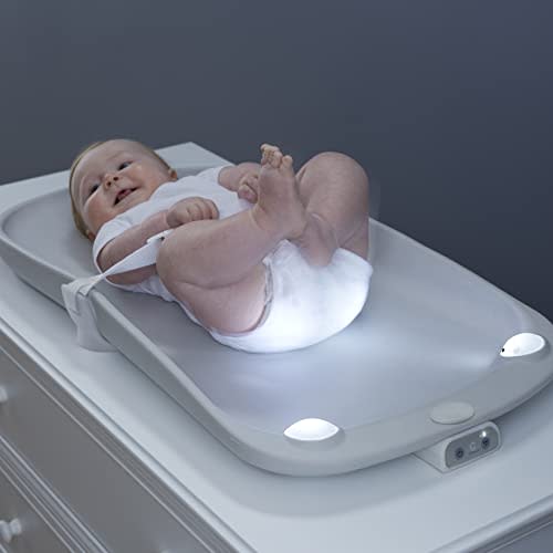 Contours Glow Motion Sensing Light Up Waterproof Wipeable Baby Diaper Changing Pad for Dresser or Table, Adjustable Brightness for Nighttime Change, Easy to Clean Surface, Soft & Comfortable Foam