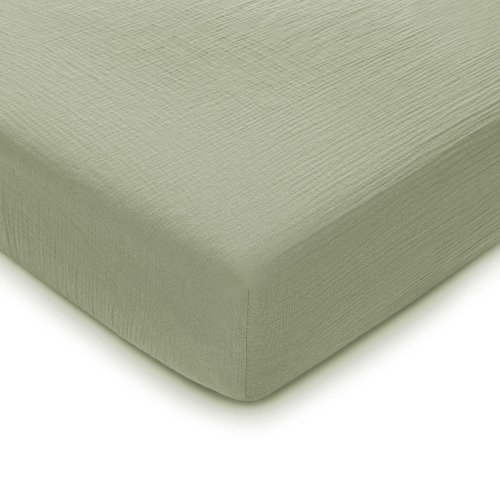 Comfy Cubs Muslin Crib Sheet, 100% Muslin Cotton Crib Sheets for Standard Crib Mattresses (Sage)