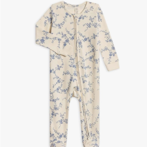 Colored Organics Baby Zip-Up Footed Sleeper with 2-Way Zipper - Newborn Organic Cotton Pajamas