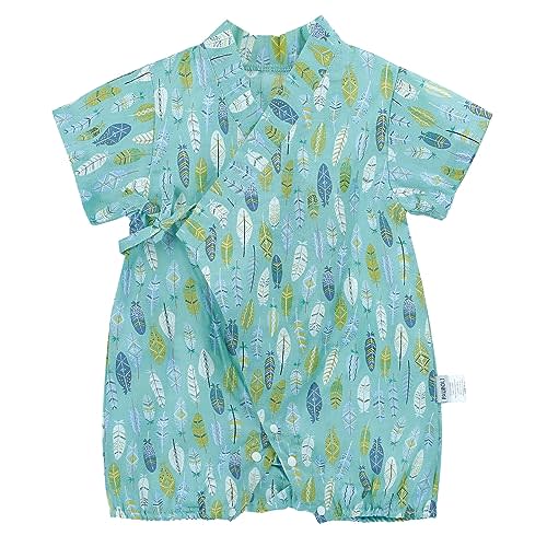 PAUBOLI Baby Kimono Romper Japanese Sakura Cotton Infant Comfy Pajamas 3-24 Months