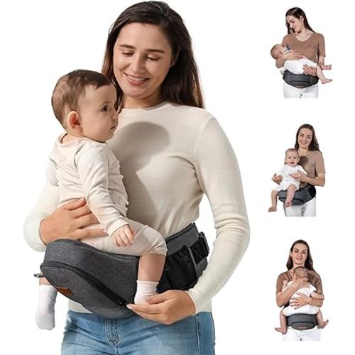 besrey Baby Hip Carrier, Hip Baby Carrier,Toddler Hip Carrier, Fanny Pack Baby Carrier Hip Seat, Side Baby Carrier for Toddler, Up to 44lb, Baby Holder Carrier, Dad Infant Carrier Hipseat, Black