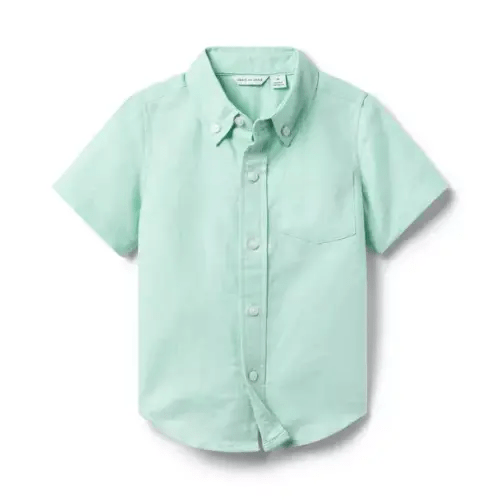 Boy Sea Breeze Linen-Cotton Shirt by Janie and Jack