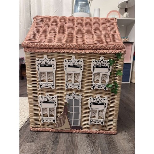 vintage kids wicker laundry hamper